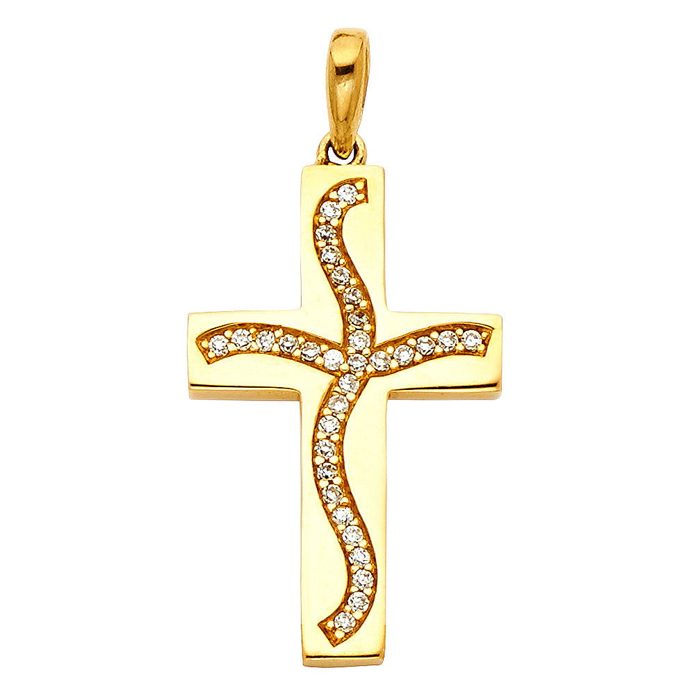 CZ Cross Pendants - 14K GOLD - PT528