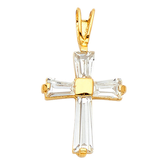 CZ Cross Pendants - 14K GOLD - PT541