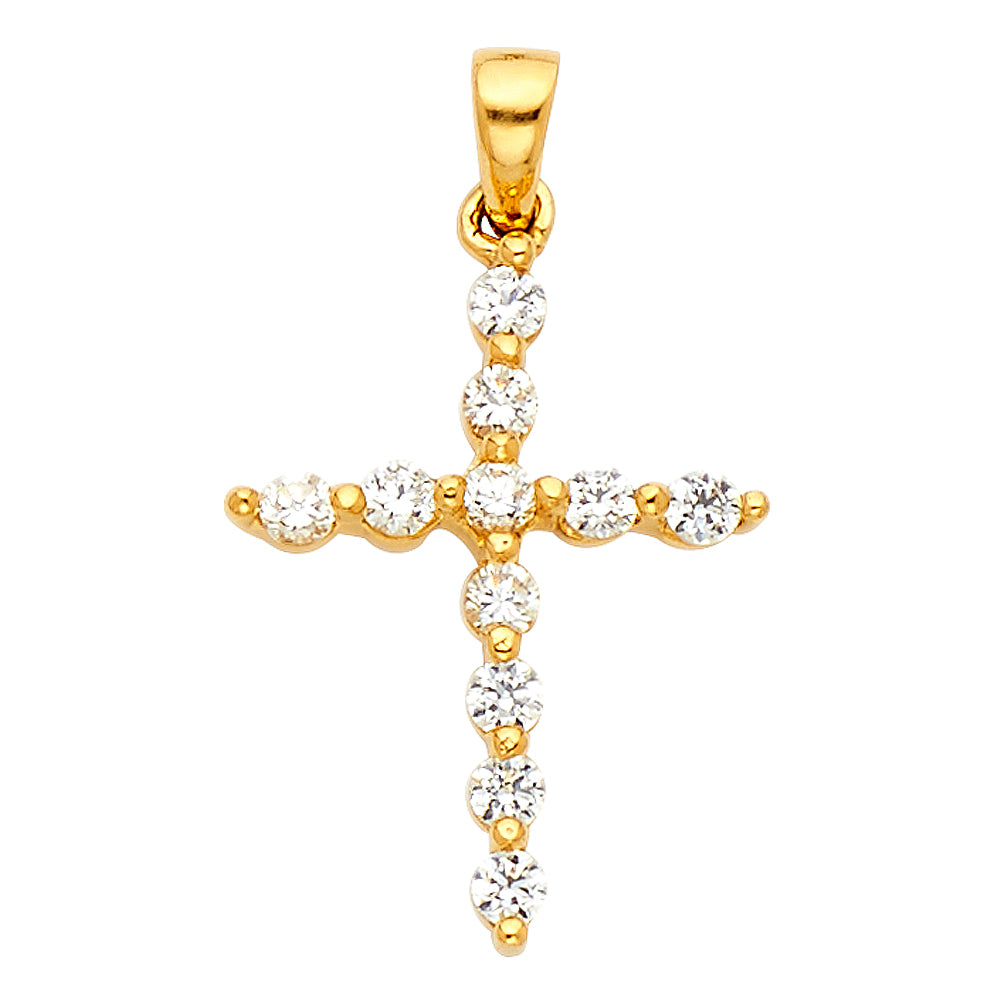 CZ Cross Pendants - 14K GOLD - PT543