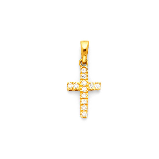CZ Cross Pendants - 14K GOLD - PT544