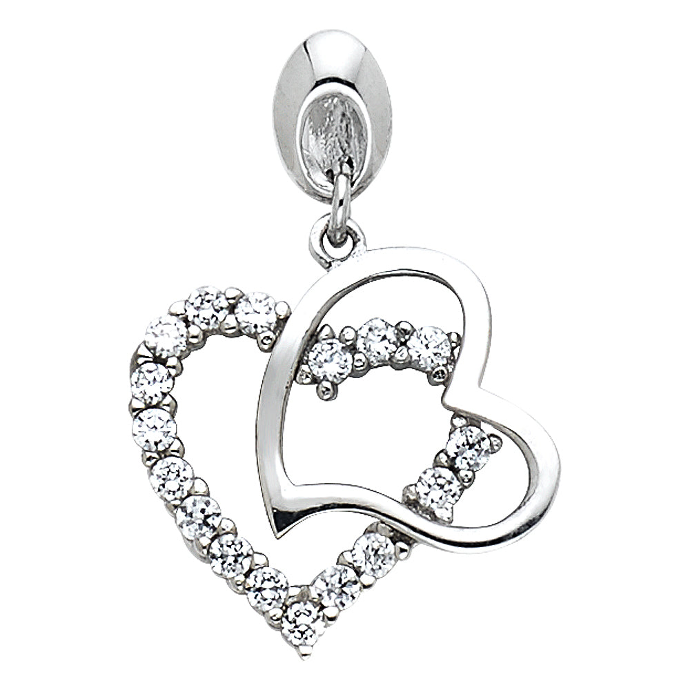Assorted CZ Heart Pendants - 14K GOLD - PT564