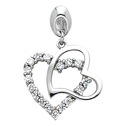 Assorted CZ Heart Pendants - 14K GOLD - PT564