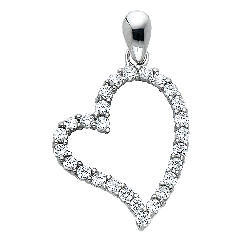 Assorted CZ Heart Pendants - 14K GOLD - PT569