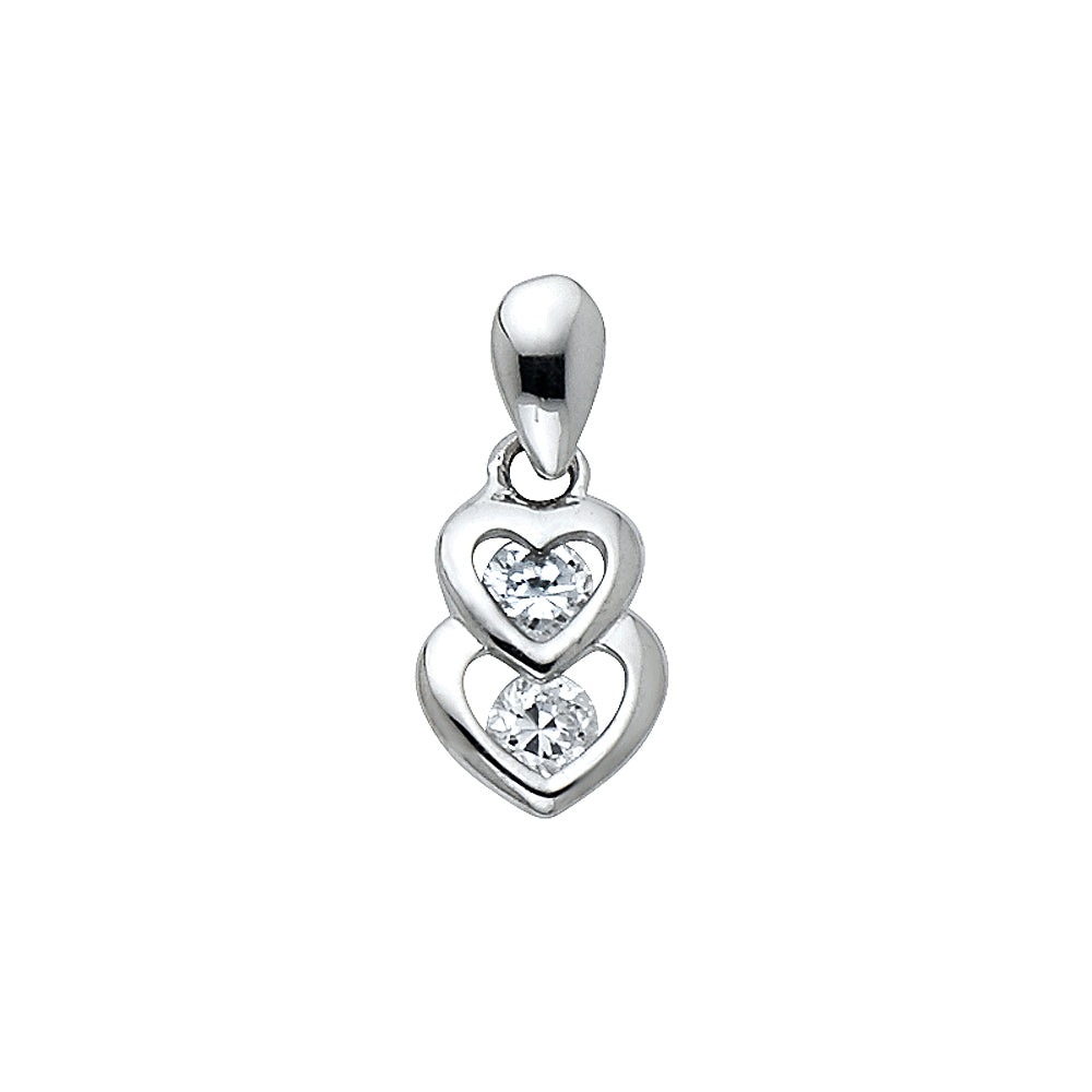 Assorted CZ Heart Pendants - 14K GOLD - PT572