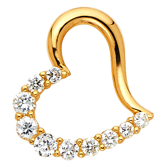 Assorted CZ Heart Pendants - 14K GOLD - PT584
