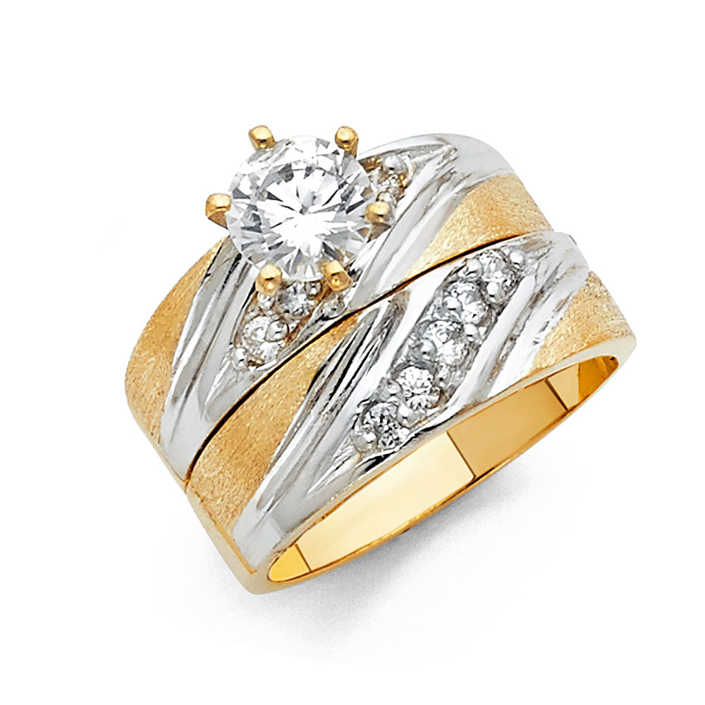 CZ Wedding Trio Sets - 14K - RG999