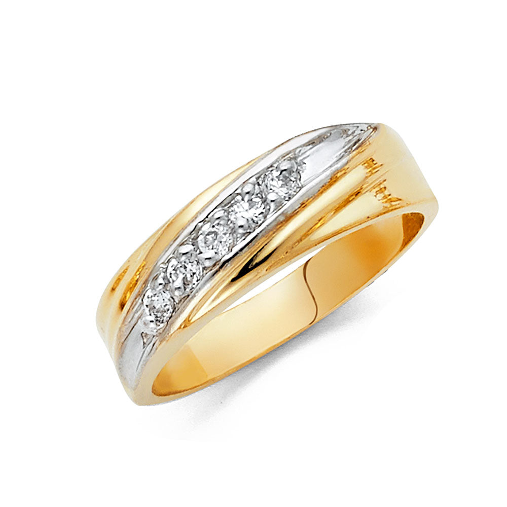 CZ Wedding Trio Sets - 14K - RG1011