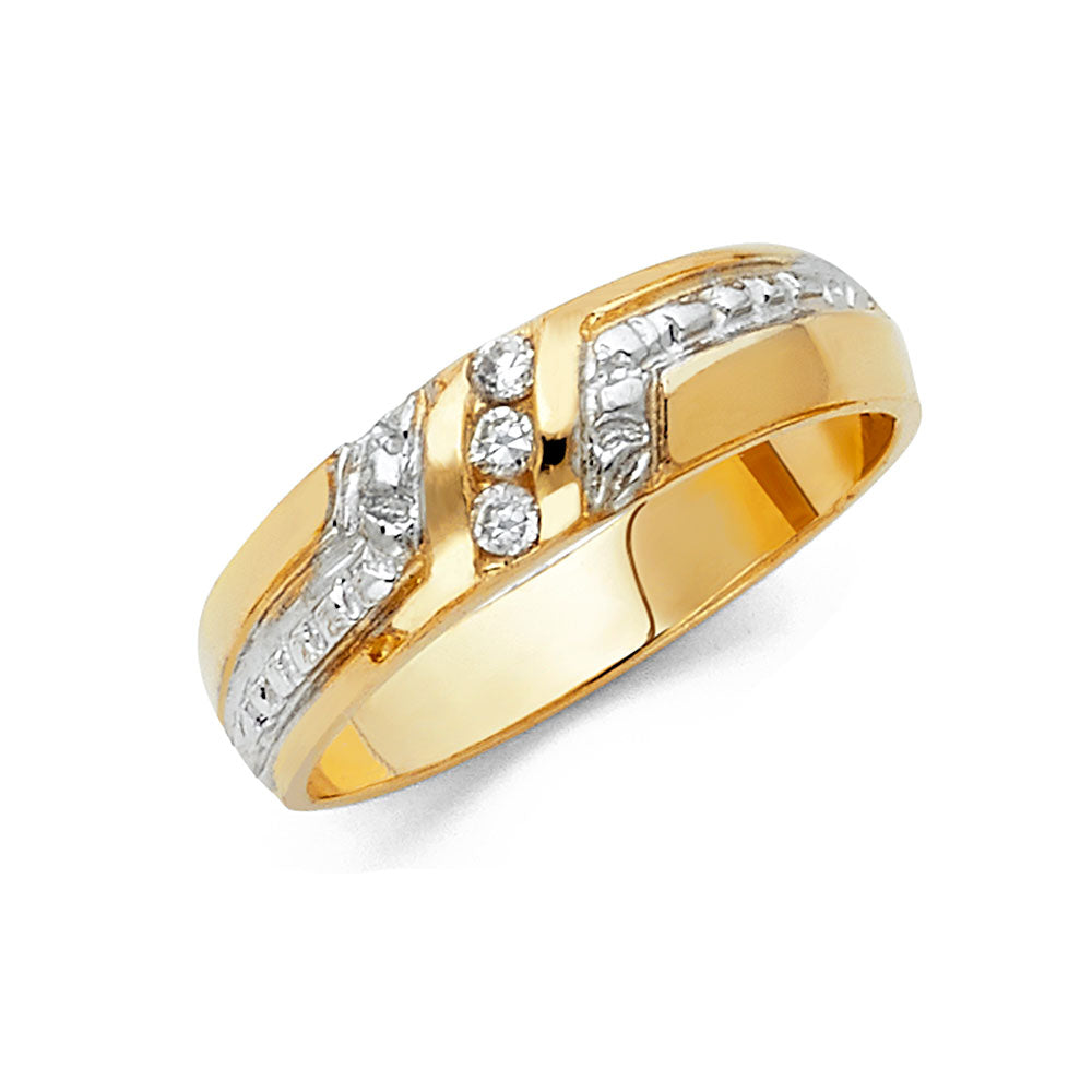 CZ Wedding Trio Sets - 14K - RG1014