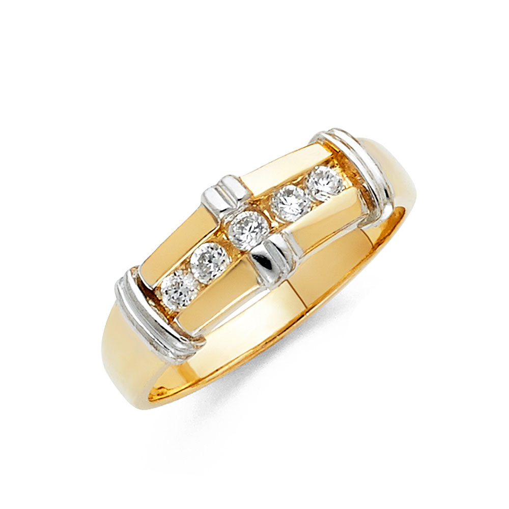 CZ Wedding Trio Sets - 14K - RG1017