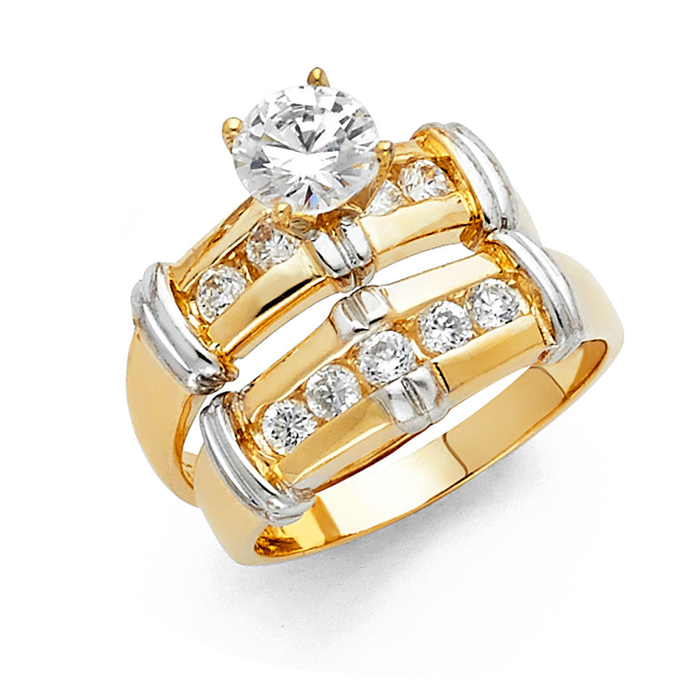 CZ Wedding Trio Sets - 14K - RG1017