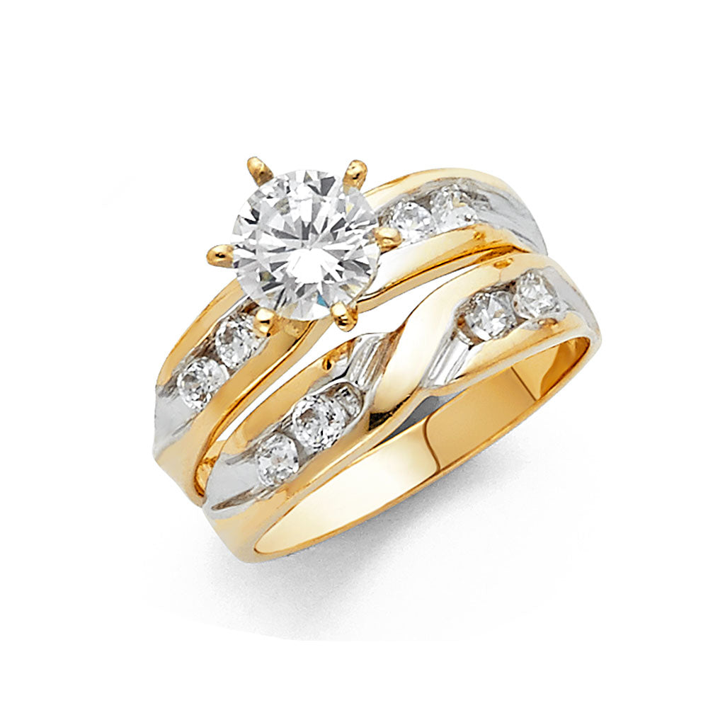 CZ Wedding Trio Sets - 14K - RG1020