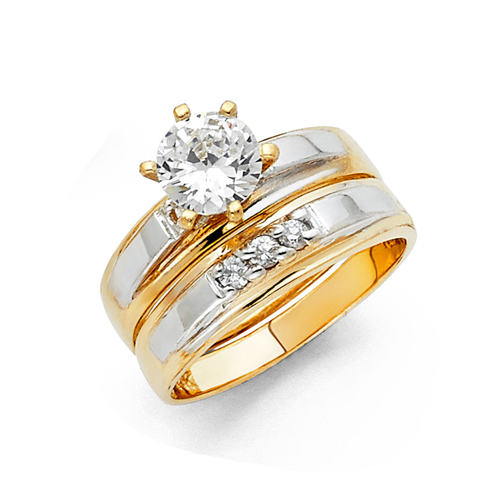 CZ Wedding Trio Sets - 14K - RG1023