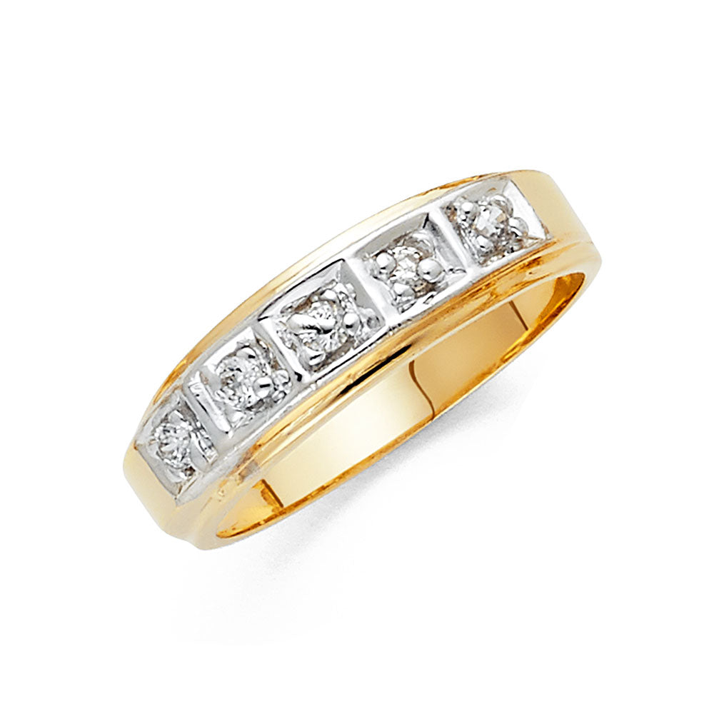 CZ Wedding Trio Sets - 14K - RG1029
