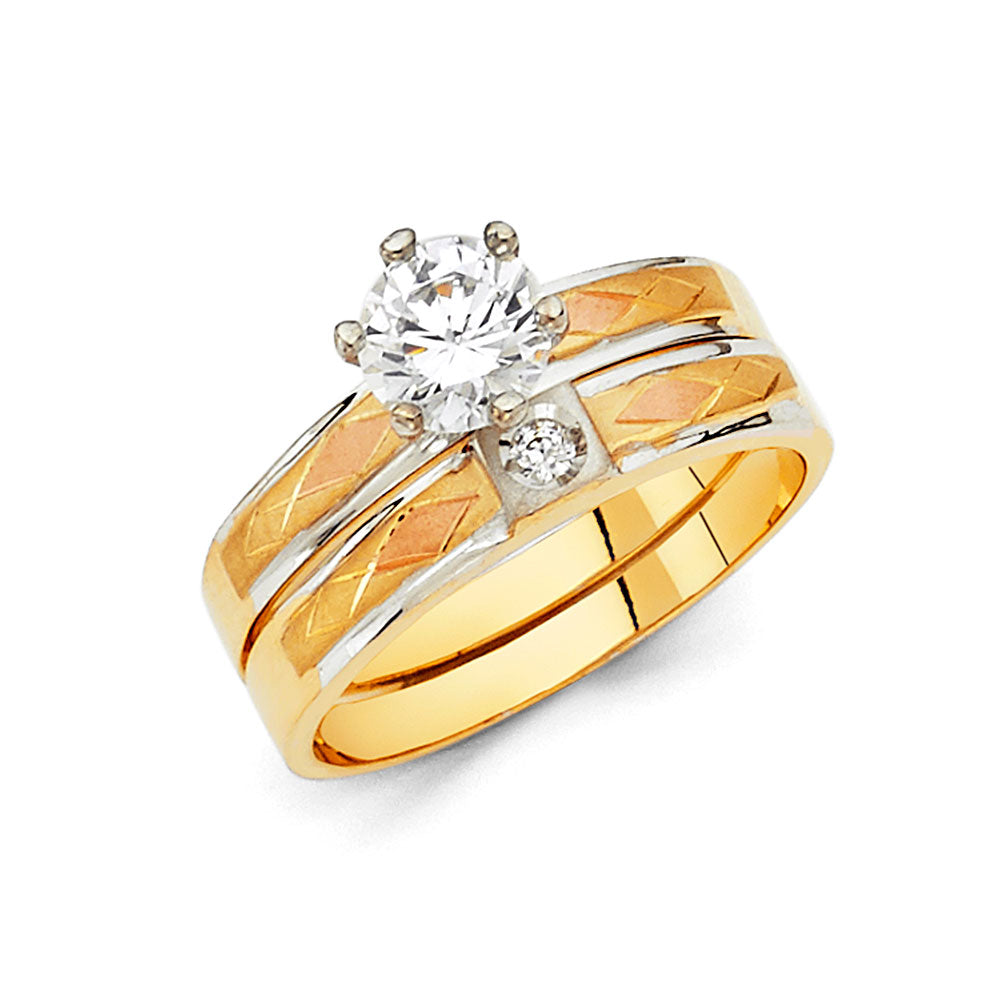 CZ Wedding Trio Sets - 14K - RG101