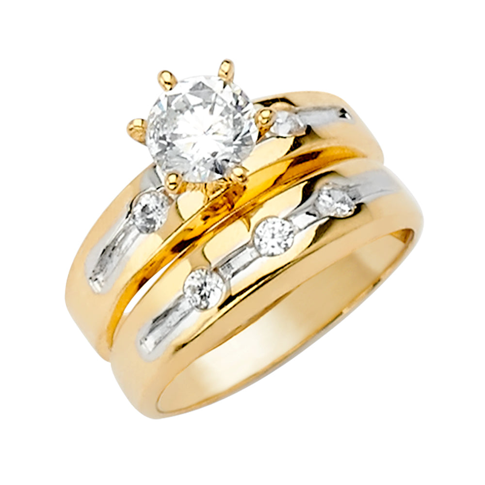 CZ Wedding Trio Sets - 14K - RG1032