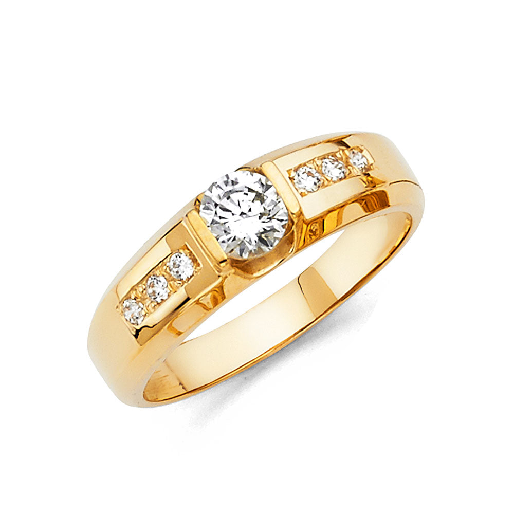CZ Wedding Trio Sets - 14K - RG1035