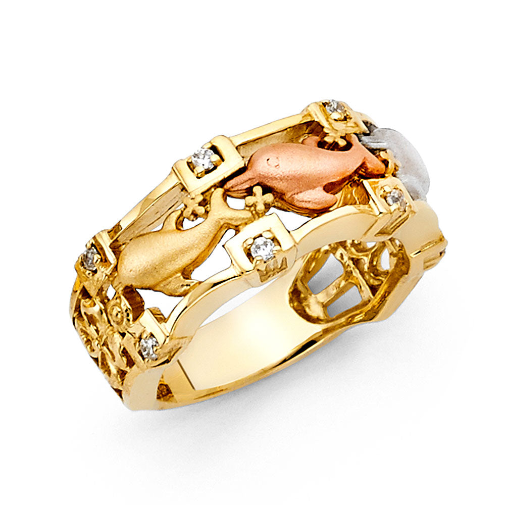 Fancy 3Color Rings - 14K Gold - RG1709