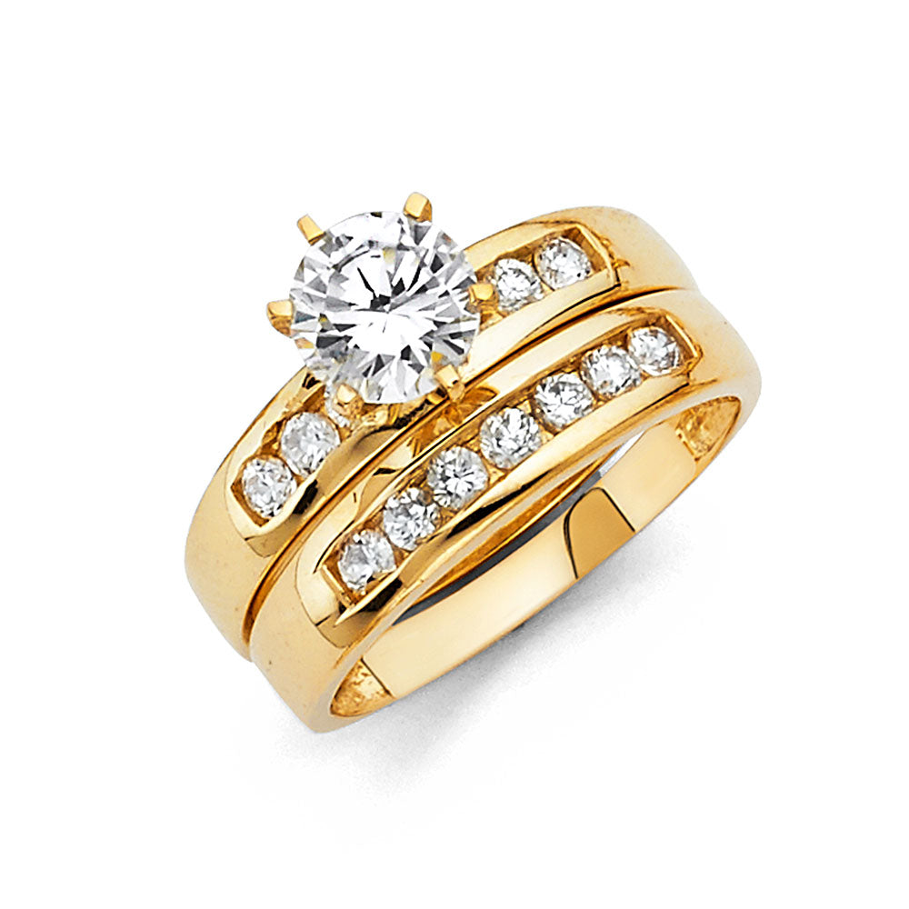 CZ Wedding Trio Sets - 14K - RG217