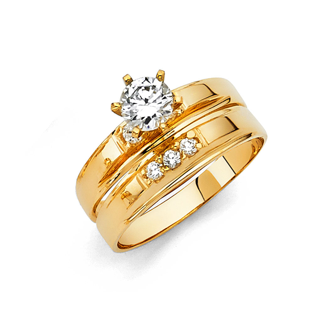 CZ Wedding Trio Sets - 14K - RG221