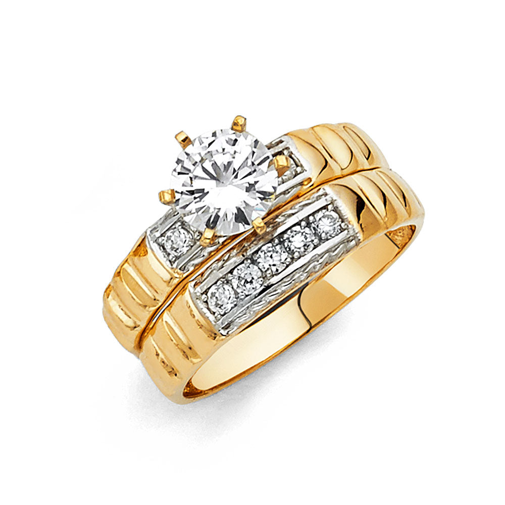 CZ Wedding Trio Sets - 14K - RG225