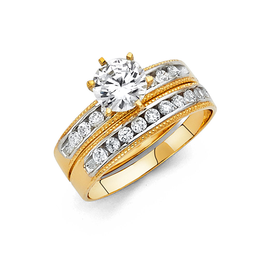 CZ Wedding Trio Sets - 14K - RG227