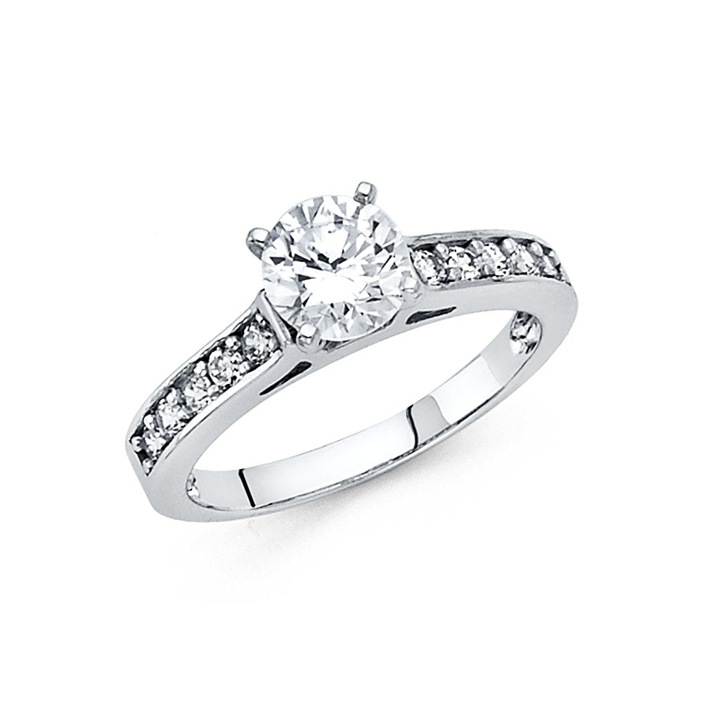CZ Engagement Rings - 14K Gold - RG22W