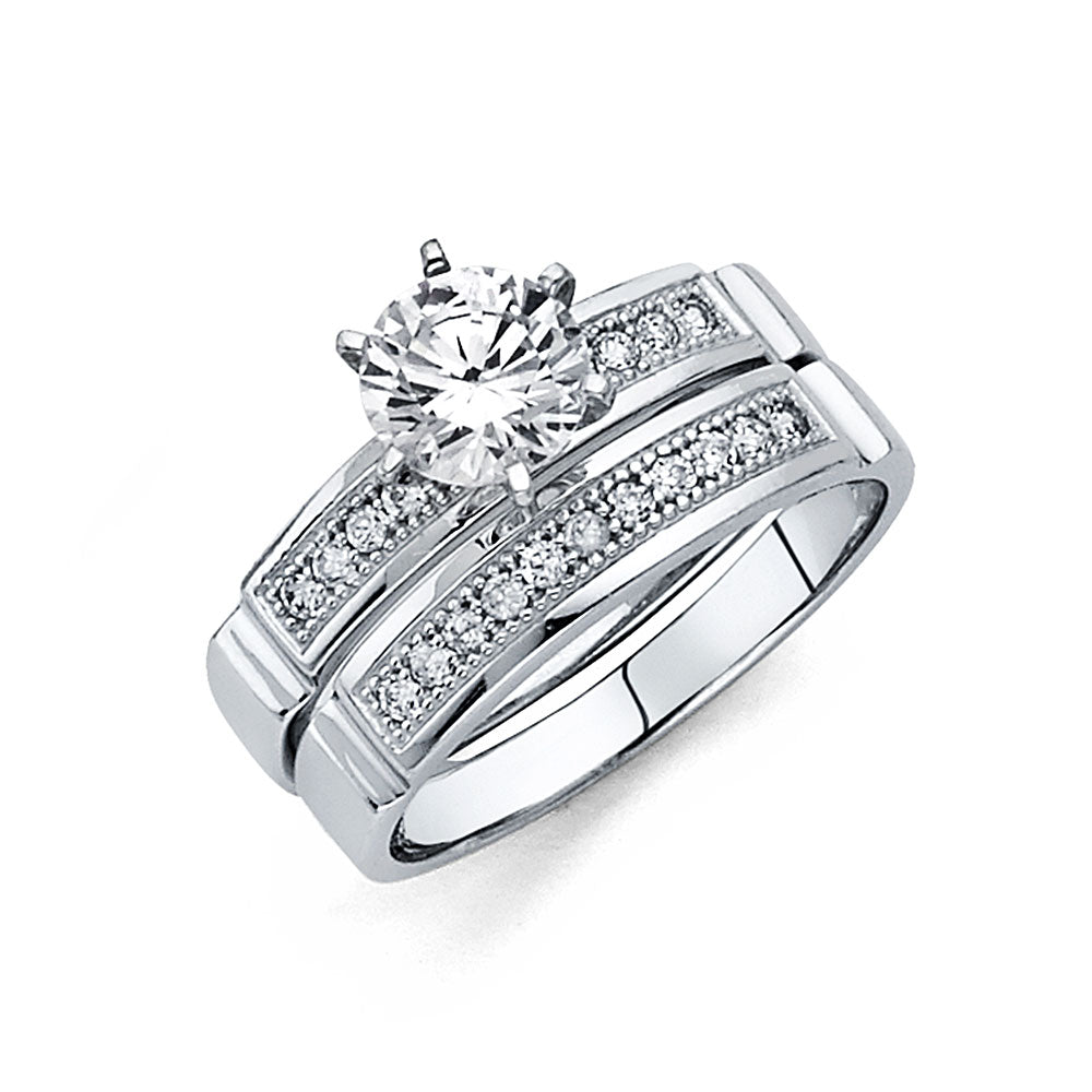 CZ Wedding Trio Sets - 14K - RG229
