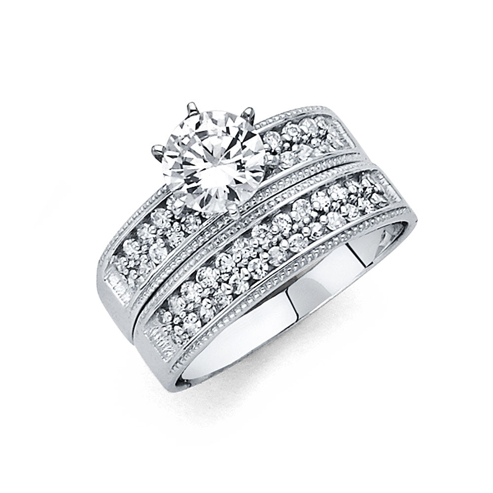 CZ Wedding Trio Sets - 14K - RG231