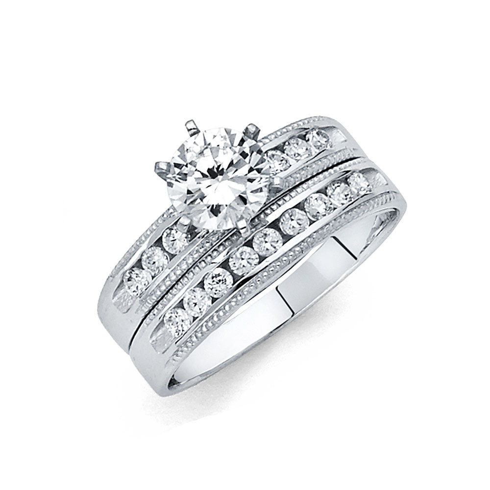 CZ Wedding Trio Sets - 14K - RG233