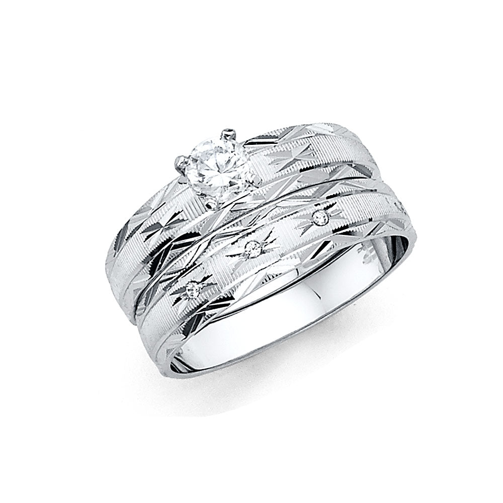 CZ Wedding Trio Sets - 14K - RG2485
