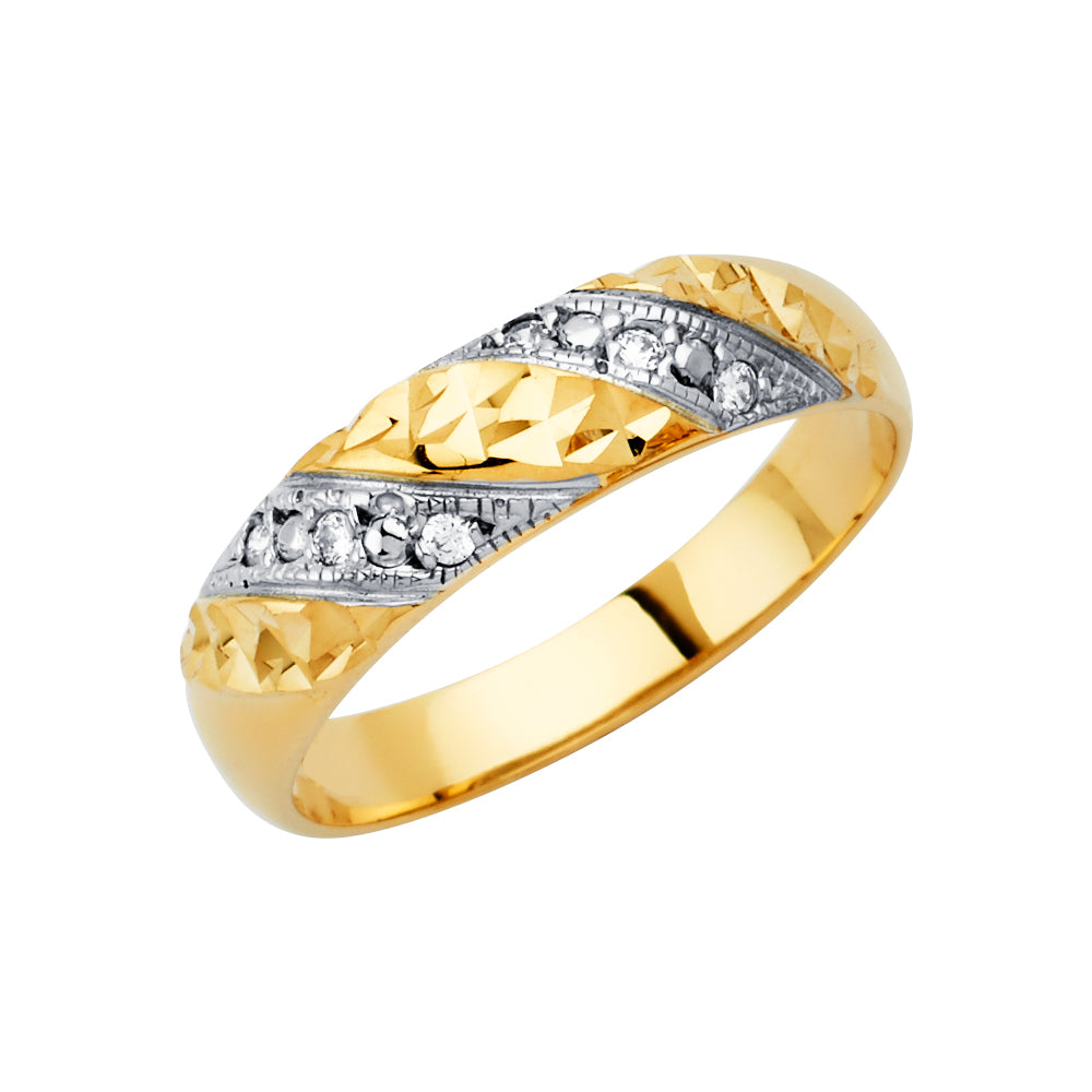 CZ Wedding Trio Sets - 14K - RG2919