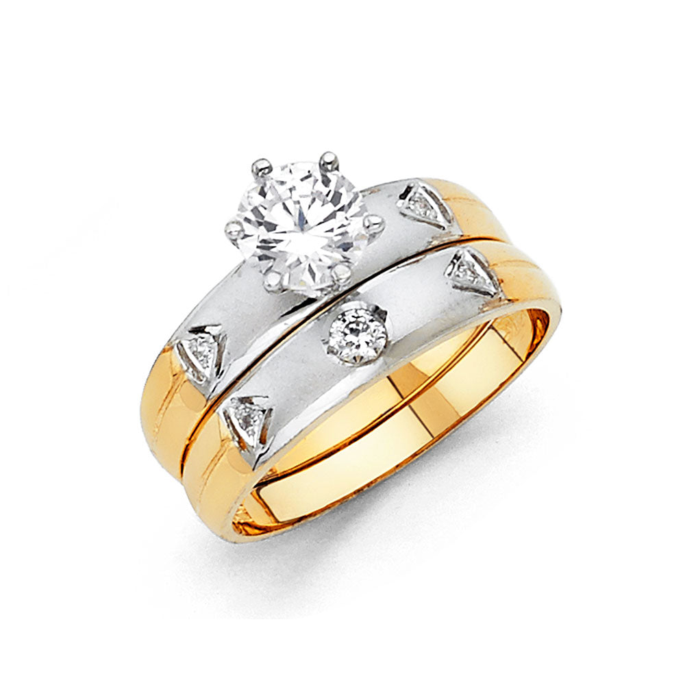 CZ Wedding Trio Sets - 14K - RG906