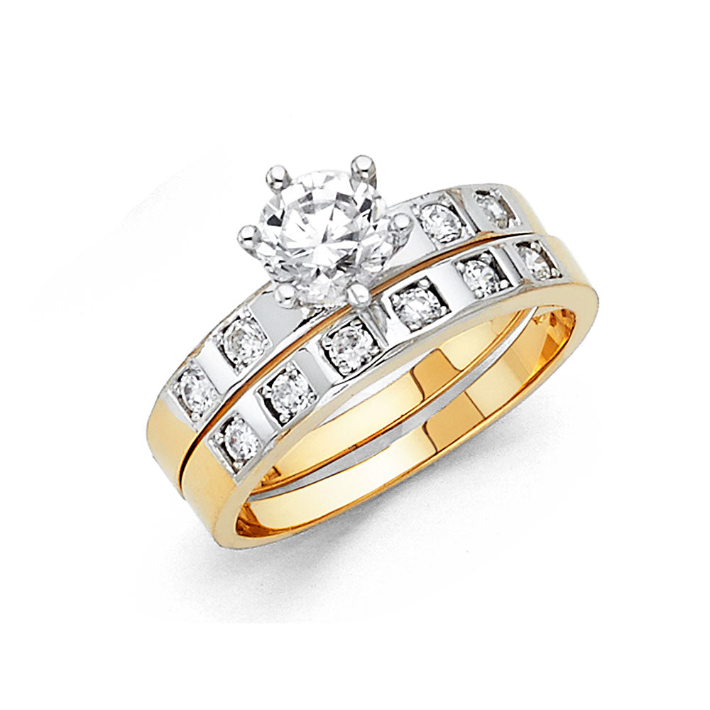 CZ Wedding Trio Sets - 14K - RG909
