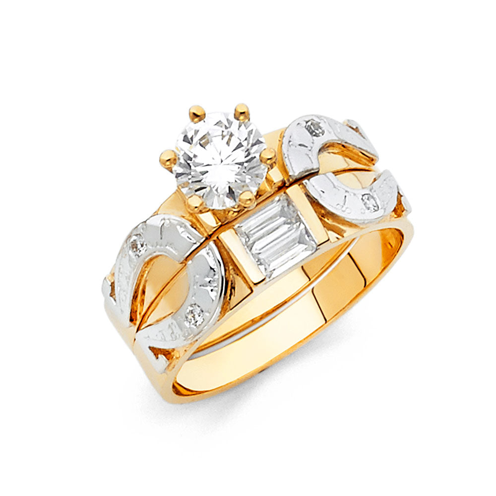 CZ Wedding Trio Sets - 14K - RG915