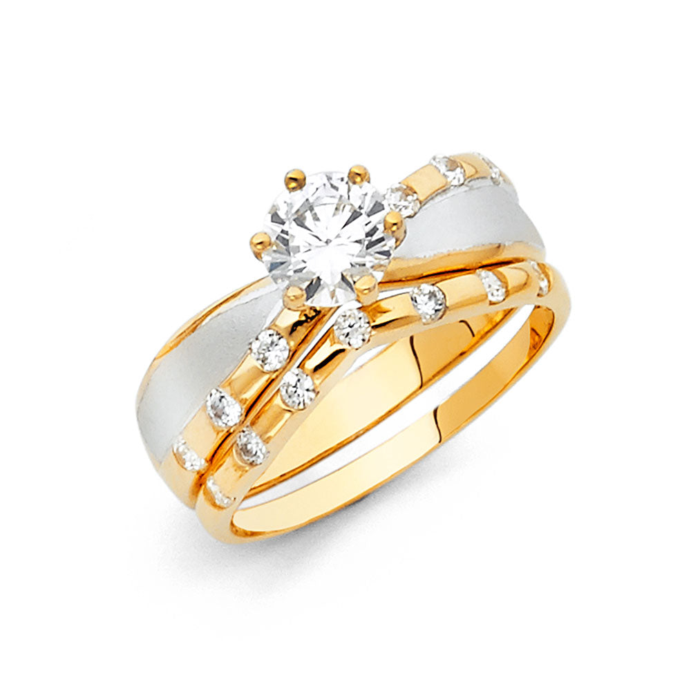 CZ Wedding Trio Sets - 14K - RG918