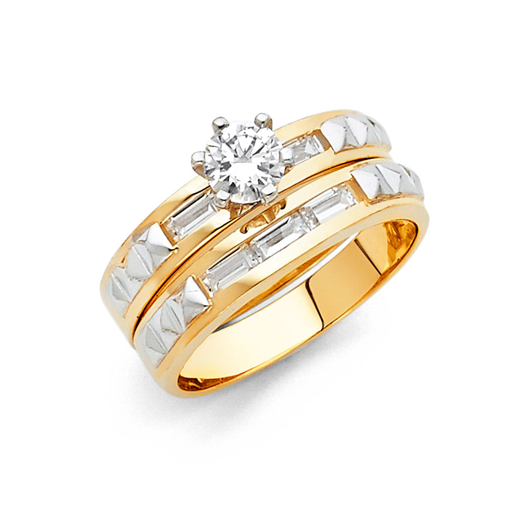 CZ Wedding Trio Sets - 14K - RG924