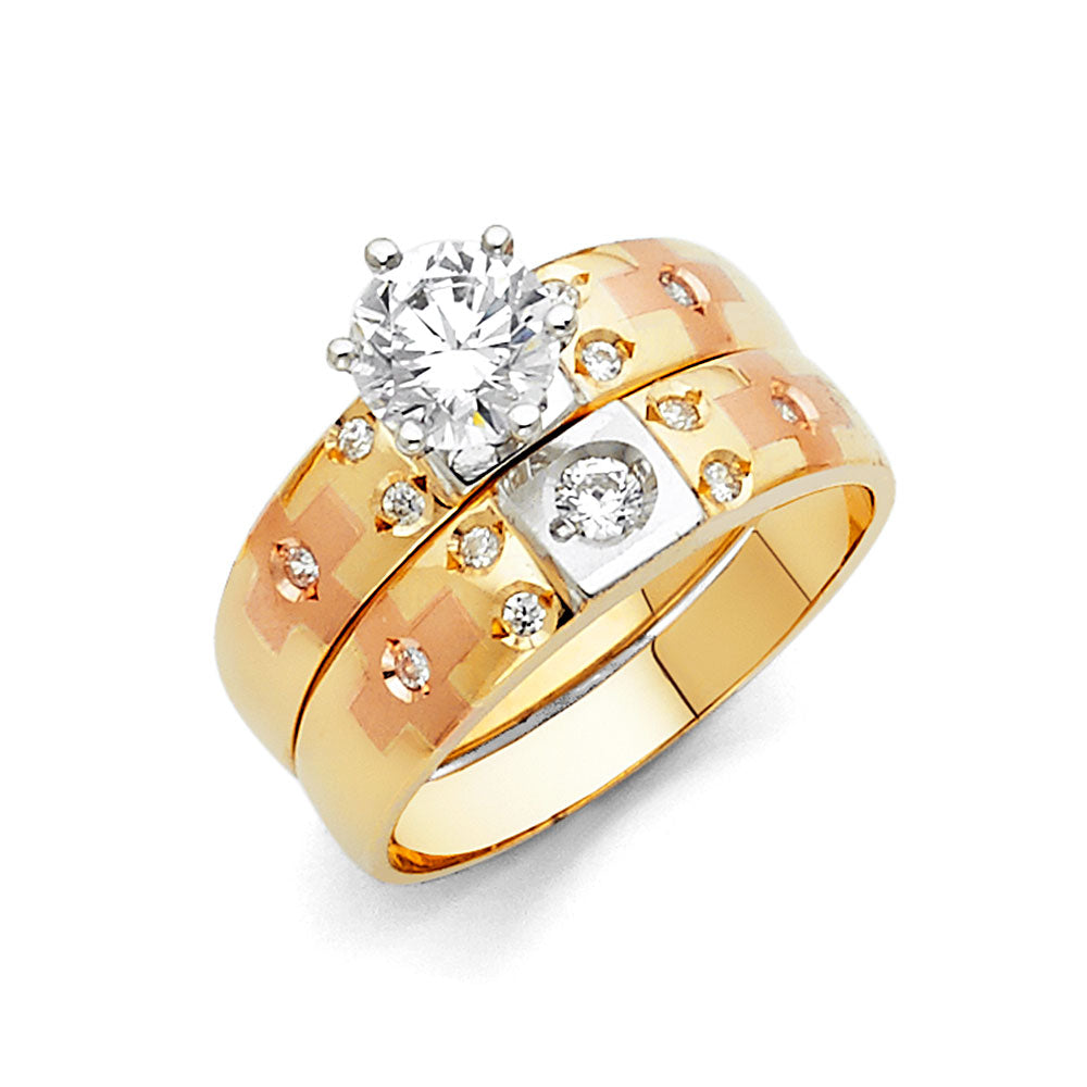 CZ Wedding Trio Sets - 14K - RG91