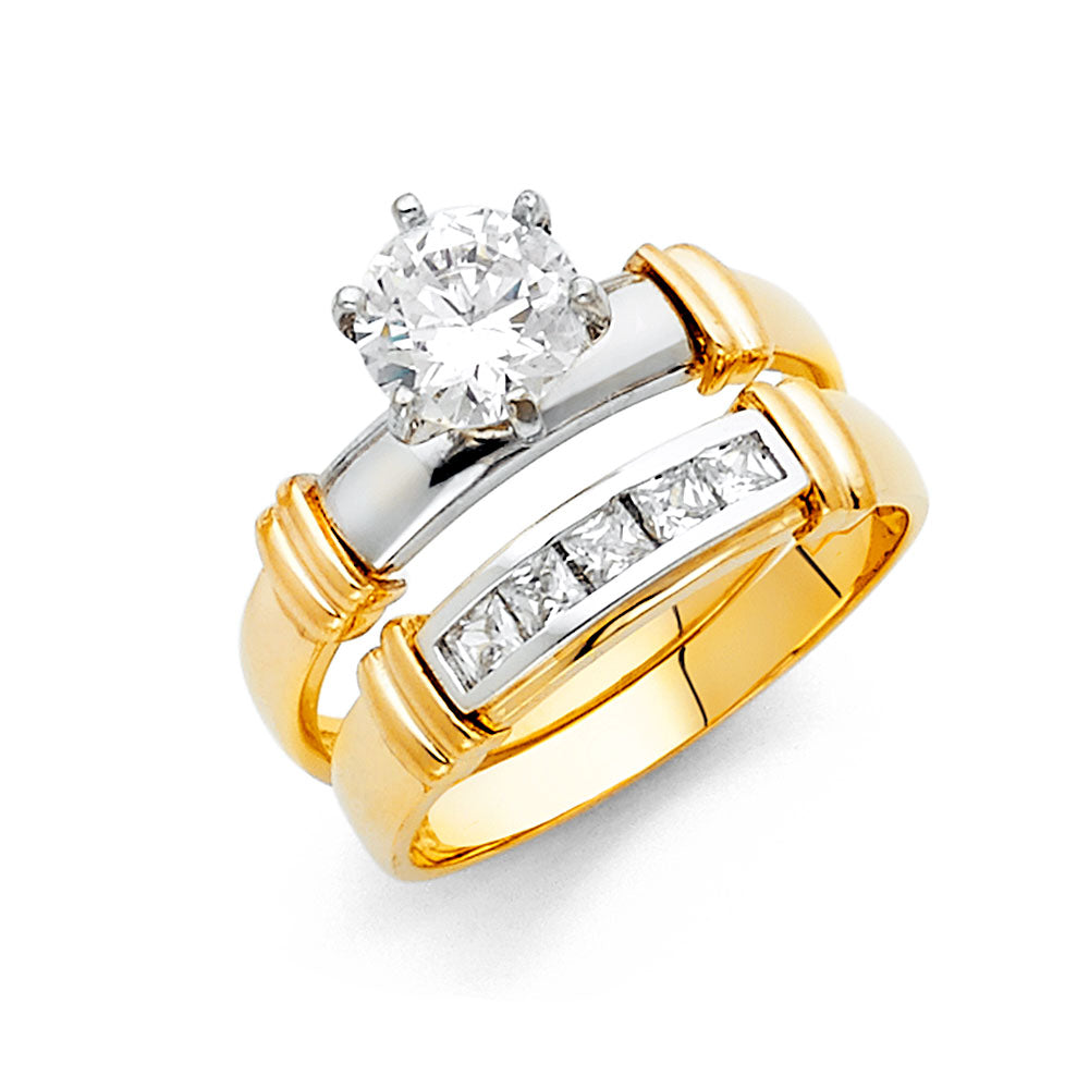 CZ Wedding Trio Sets - 14K - RG930
