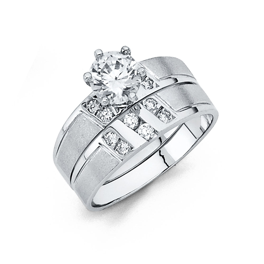 CZ Wedding Trio Sets - 14K - RG975