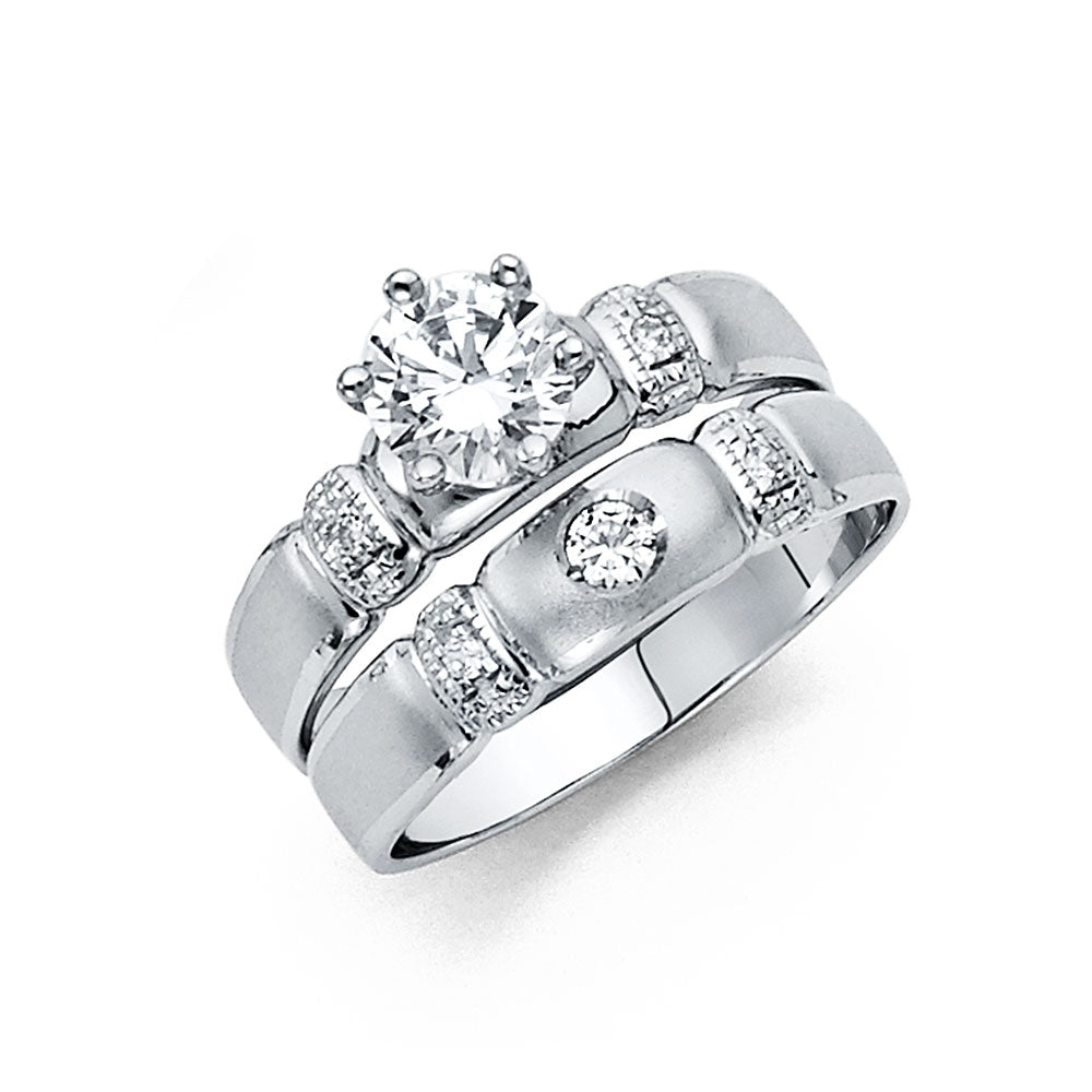 CZ Wedding Trio Sets - 14K - RG984