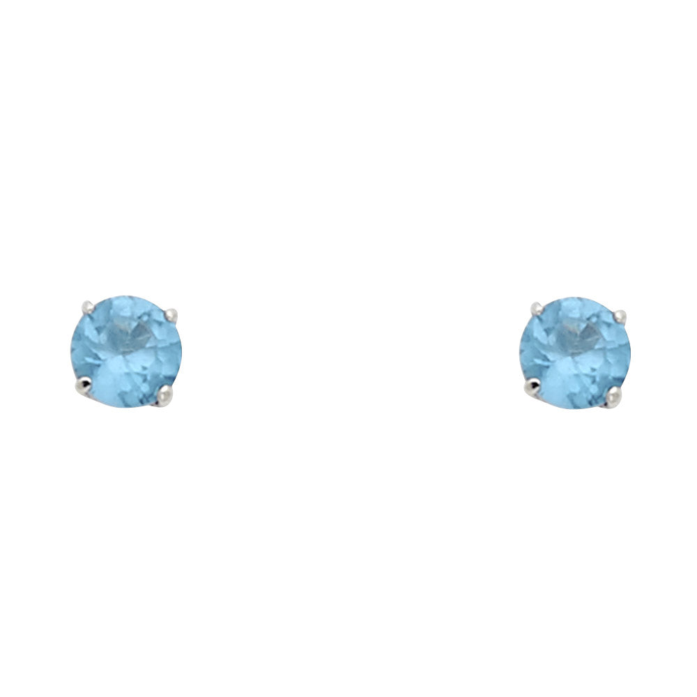 Solitaire Birth Stone Stud Earrings - 14K GOLD - ST525