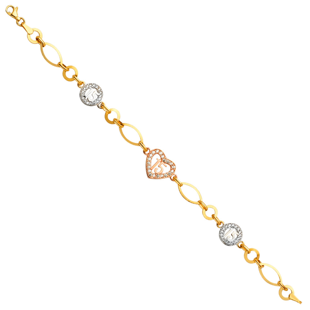 15 Años & Charm Bracelets - 14K GOLD - AB714