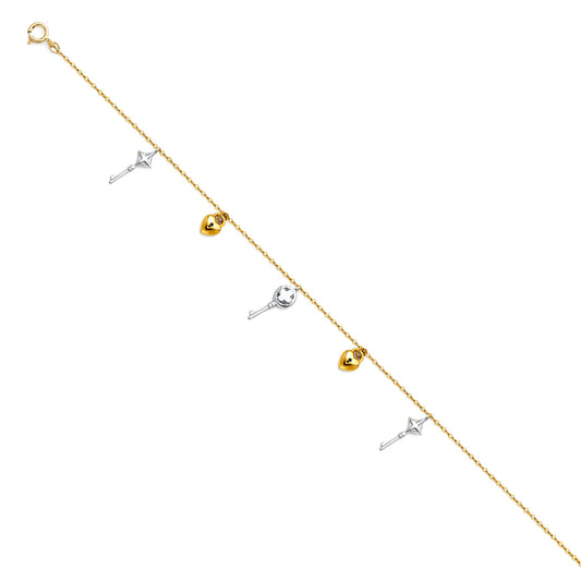 Fancy Bracelets & Anklets - 14K GOLD - AB307