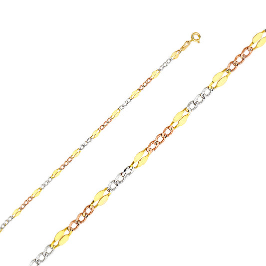 Cadena Stamped Figaro 3+1 3 Color CH134