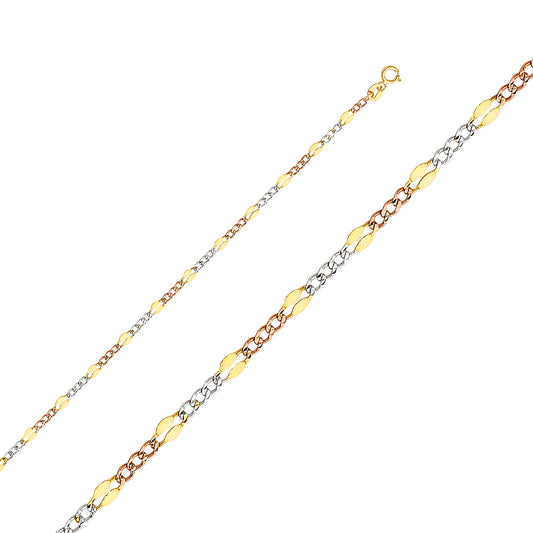 Cadena Stamped Figaro 3+1 3 Color CH135