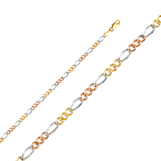 Cadena Figaro 3+1 Concave Regular 3 Color CH361