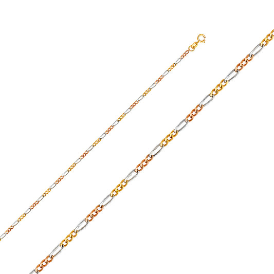 Cadena Figaro 3+1 Concave Regular 3 Color CH363