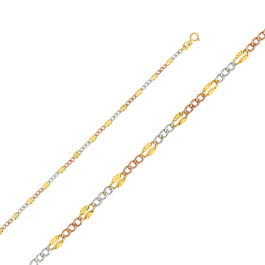 Cadena Stamped Figaro 3+1 3 Color CH368