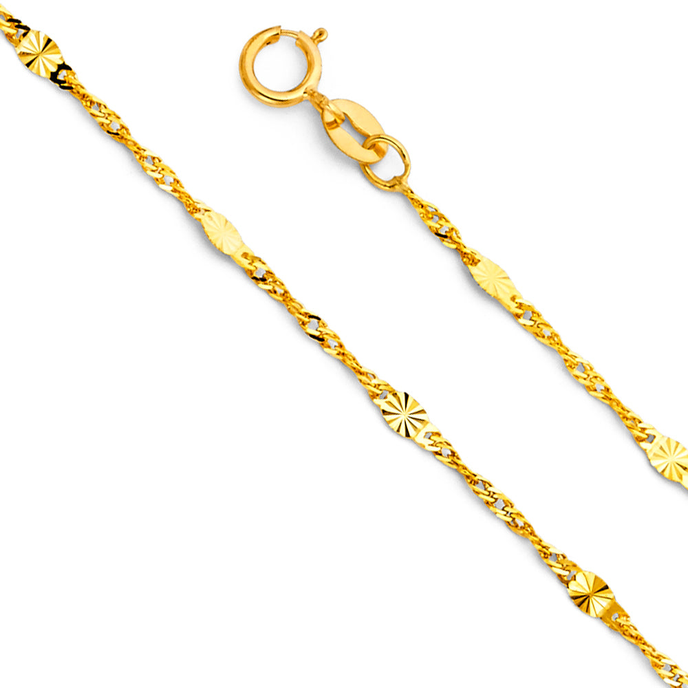 Stamped Singapore - 1.4 mm 14K GOLD - CH478