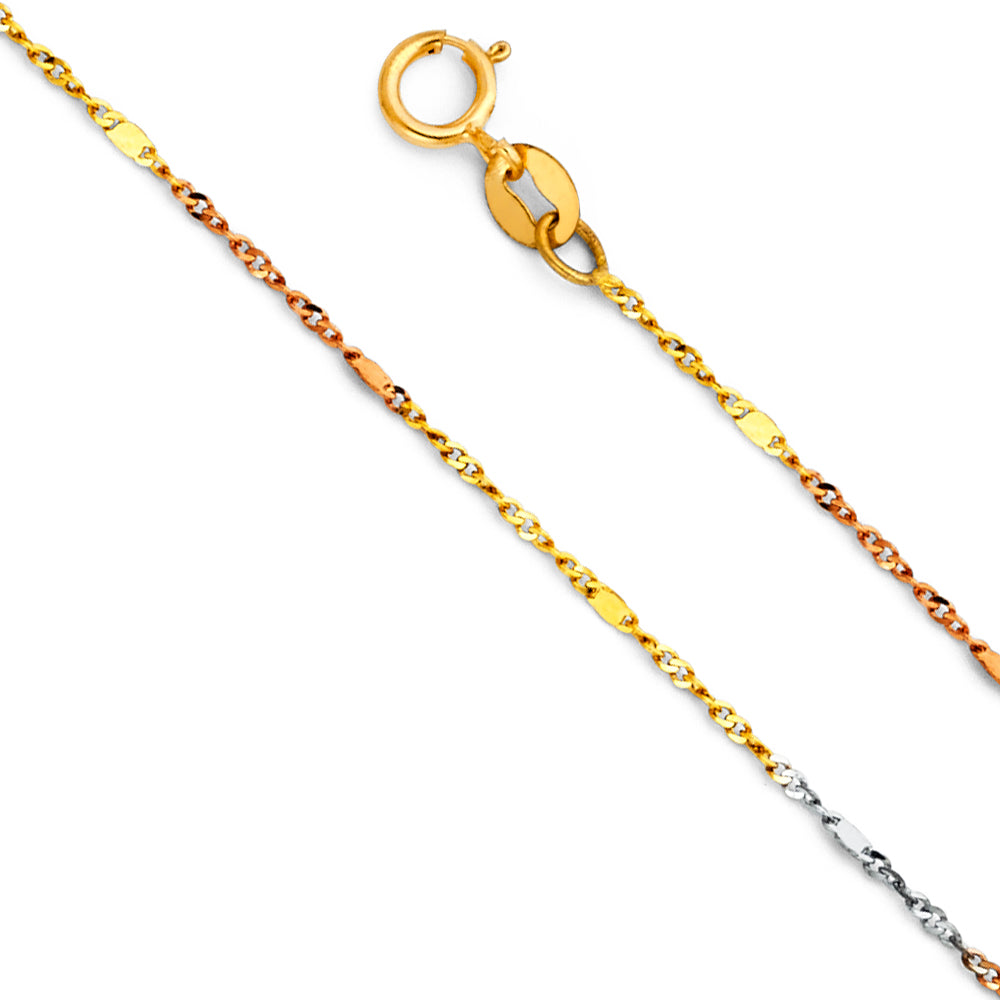 Stamped Singapore - 1.3  mm 14K GOLD - CH482
